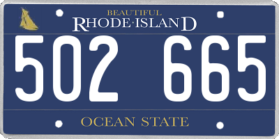 RI license plate 502665