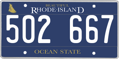 RI license plate 502667