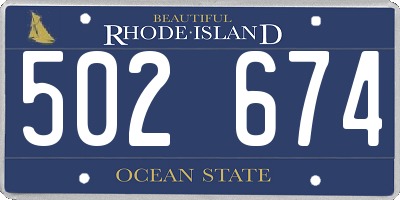 RI license plate 502674