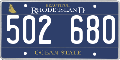 RI license plate 502680