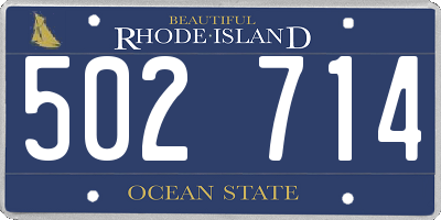RI license plate 502714
