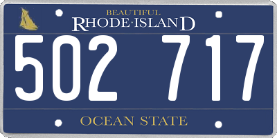 RI license plate 502717