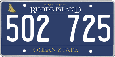 RI license plate 502725