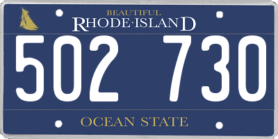RI license plate 502730
