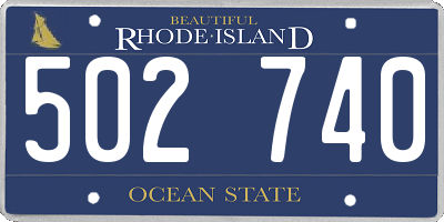 RI license plate 502740
