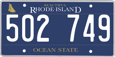 RI license plate 502749
