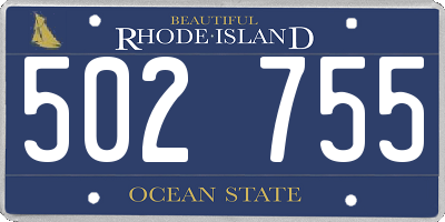 RI license plate 502755