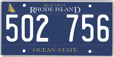 RI license plate 502756