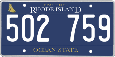 RI license plate 502759