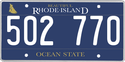 RI license plate 502770