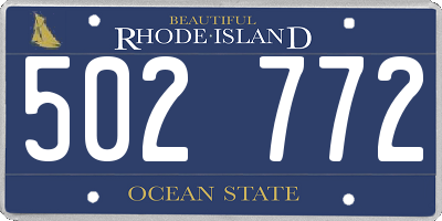 RI license plate 502772