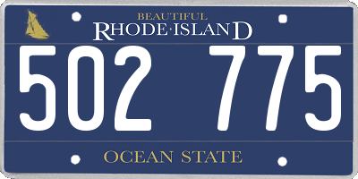 RI license plate 502775