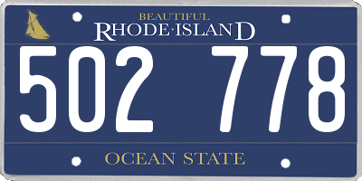 RI license plate 502778