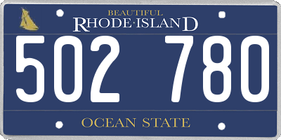 RI license plate 502780