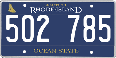 RI license plate 502785