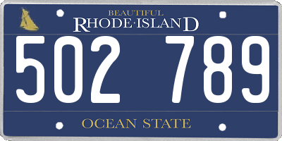 RI license plate 502789