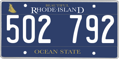 RI license plate 502792