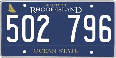 RI license plate 502796