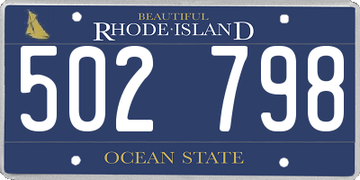 RI license plate 502798