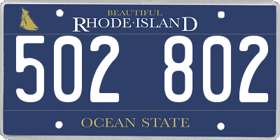 RI license plate 502802