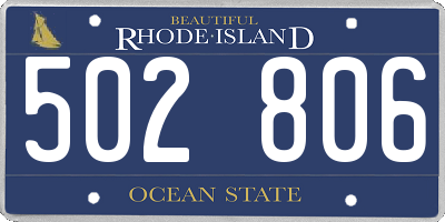 RI license plate 502806