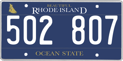 RI license plate 502807