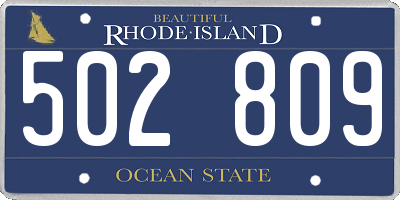 RI license plate 502809