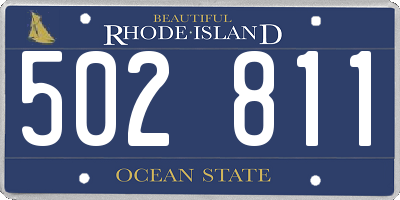 RI license plate 502811