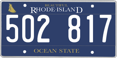 RI license plate 502817