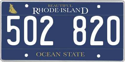 RI license plate 502820