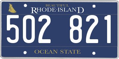 RI license plate 502821