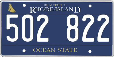 RI license plate 502822
