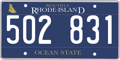 RI license plate 502831