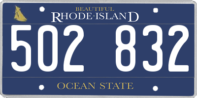 RI license plate 502832