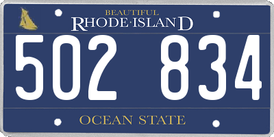 RI license plate 502834