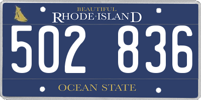 RI license plate 502836