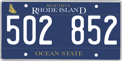 RI license plate 502852