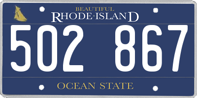 RI license plate 502867