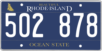 RI license plate 502878