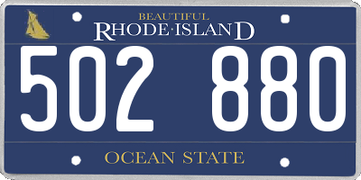 RI license plate 502880