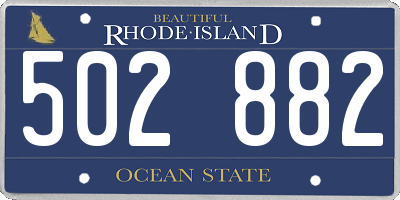 RI license plate 502882