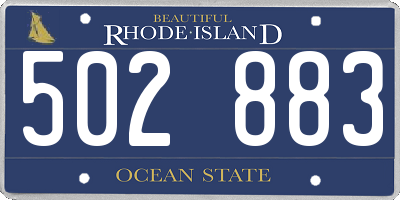RI license plate 502883