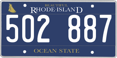 RI license plate 502887