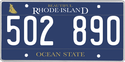 RI license plate 502890