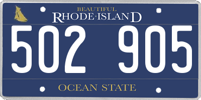 RI license plate 502905
