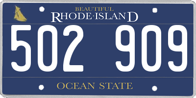 RI license plate 502909