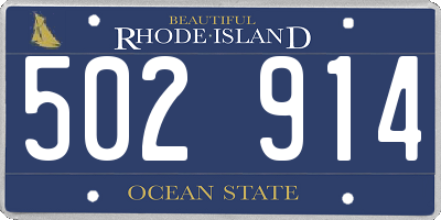 RI license plate 502914