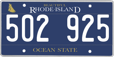 RI license plate 502925