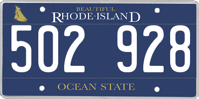 RI license plate 502928
