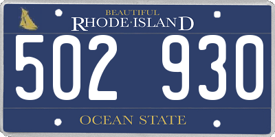 RI license plate 502930